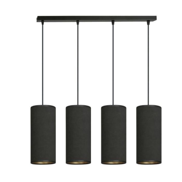 Emibig BENTE Bente Black Bar pendelloftslampe med sort stof lampeskærm, 4x E14