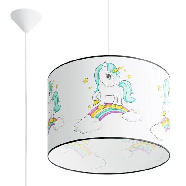 Hängande lampa - Sollux Lighting - Unicorn 40 - Vit/multifärgad - 40 cm - LED vit/flerfärgad