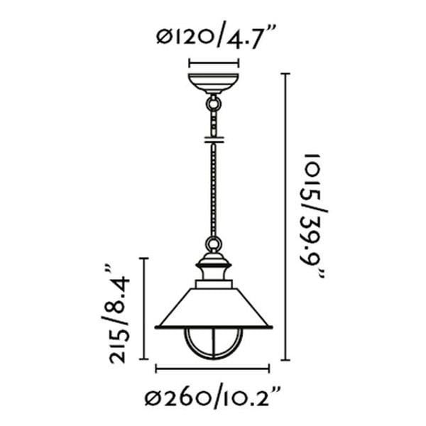 Udendørs Pendel - FARO - Nautica 11W - Hvid/Kobber - Klassisk - Tidløs Vit/koppar