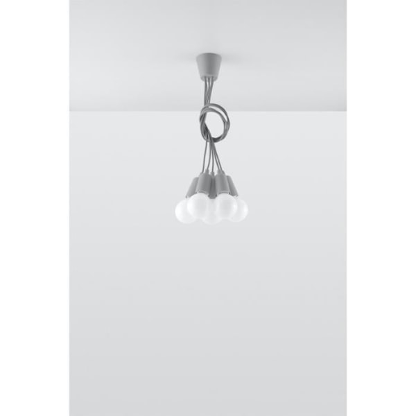 DIEGO 3 E27 LED-lampa Modern Loft BOHO Design Corridor - Grå - SOLLUX