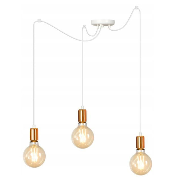 Loftslampe - Emibig - Prisme - Hvid - Rustfrit stål - 4 x E27 vitt guld