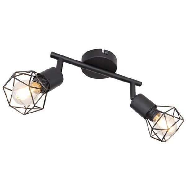 Taklampa, burdesign, justerbara spots, svart, L 22 cm, XARA I