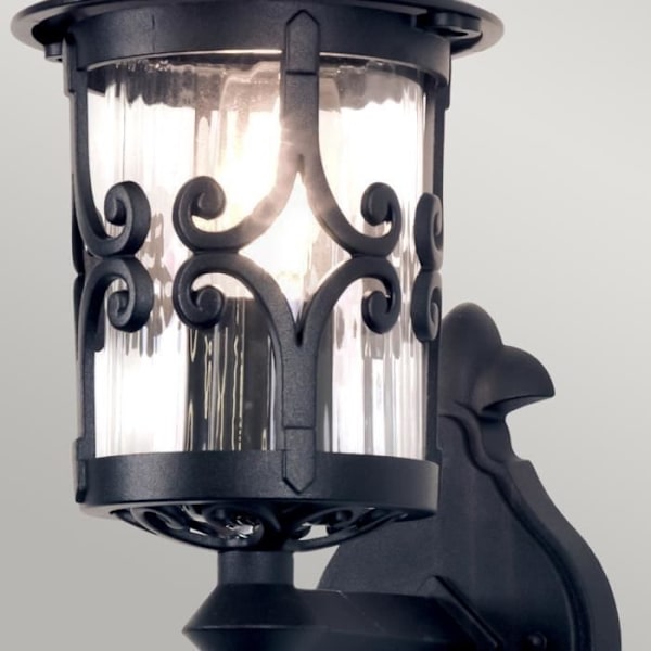 Elstead Hereford - 1-Light Black Outdoor Wall Lantern, E27