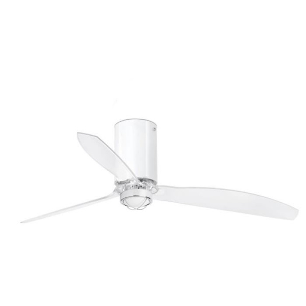 Faro MINI TUBE - Klar vit LED transparent takfläkt med DC-motor, 3000K
