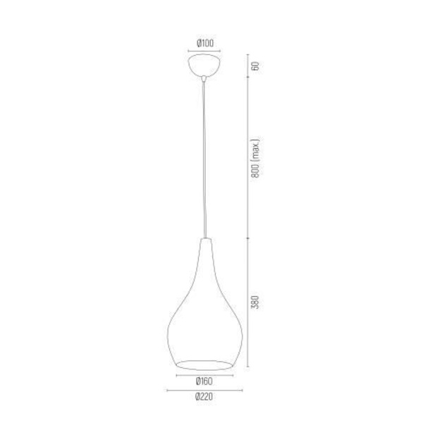 Hängande taklampa - Argon - SANTANA - Svart kupol - Glas - Modern design