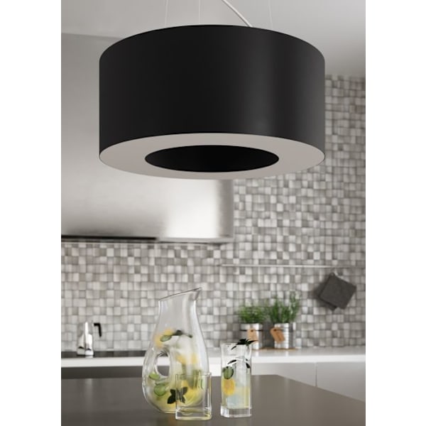 TECHBREY Taklampa Saturno Slim 90 SOLLUX Ø900x1100 mm Svart