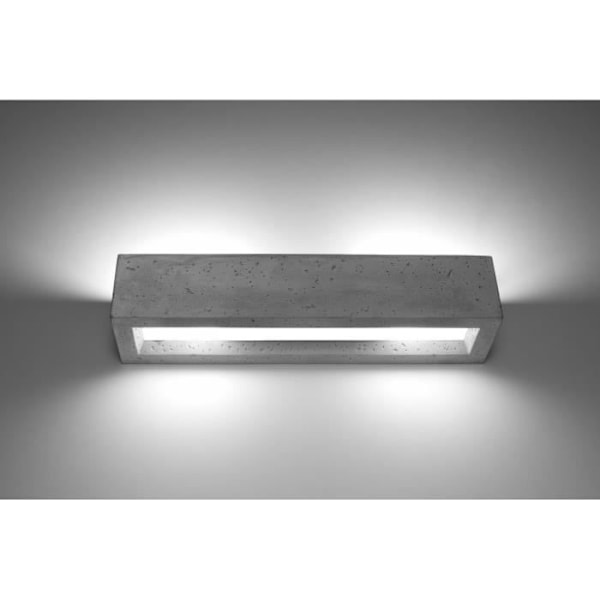 Væglampe - SOLLUX - Vega - Betongrå - 50 cm - E27 - Moderne design