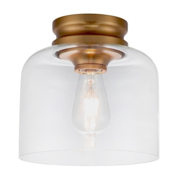 Halvt forsænket loftslampe - ELSTEAD LIGHTING - Hounslow - Bruneret messing - Klart glas - E27