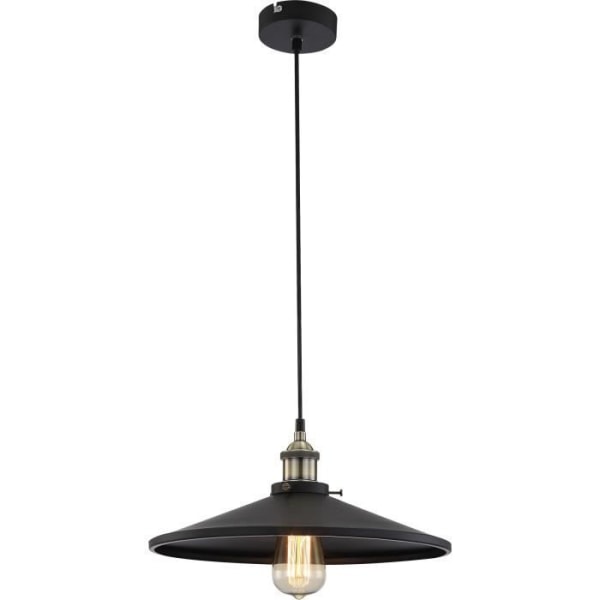 GLOBO LIGHTING taklampa i aluminium - Ø 36 x H 12 cm - Svart och guld