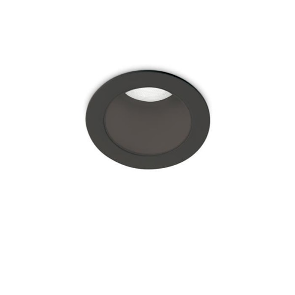 Svart rund infälld downlight, 3000K, 8W