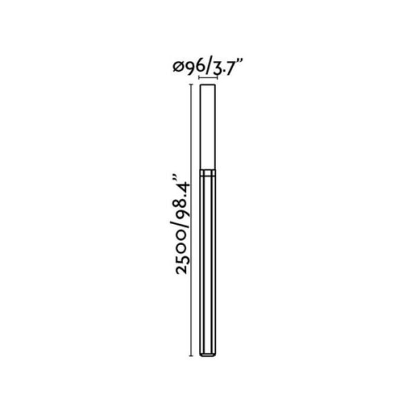 Sporvogn LED cylindrisk udendørs lygtepæl IP65 H250 cm - FARO BARCELONA - Grå - Hvid og antracit - Urban Vit och antracit