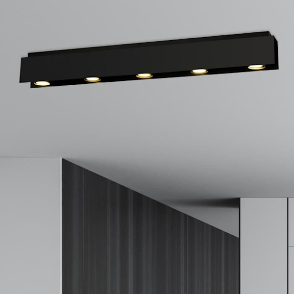 Emibig KENNO Kenno Downlight svart utanpåliggande 5x GU10