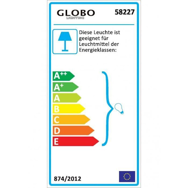 Lampadaire - Globo - Newcastle 58227 - Moderne design - Teleskopisk funktion - Base i marmor Blanc, Nickel