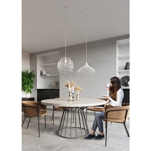 GATE E27 LED Pendellampa Modern Loft Boho Design Corridor - Vit