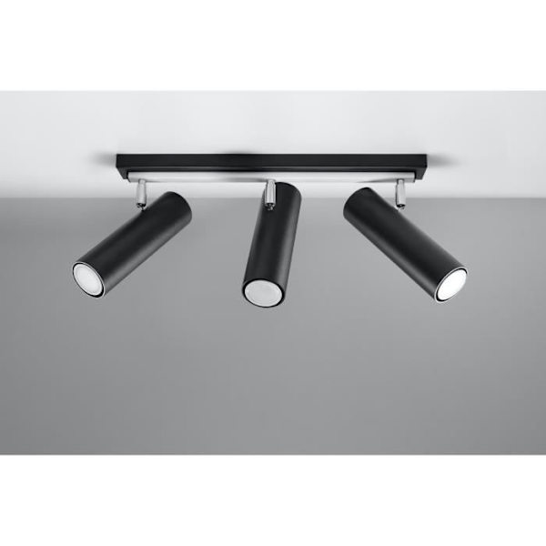 DIREZIONE 3 LED-taklampa - SOLLUX - Svart - 3 GU10-lampor - LOFT Modern Design