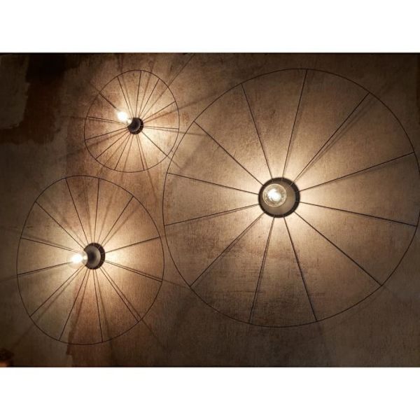 Plafondslampa - SOLLUX - Eskola - 70 cm - Svart - 1x E27 - Stål - Modern design