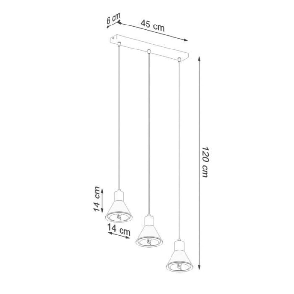 Sollux Lighting Taleja Taklampa Pendelstång, Svart, 3x ES111