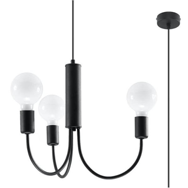 PICCOLO 3 E27 LED Pendellampa Modern Loft BOHO Design Corridor - Svart