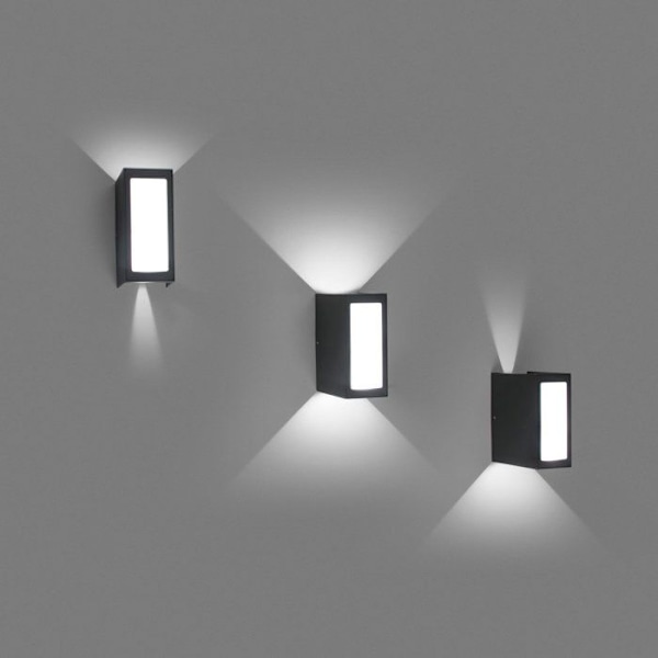 Trädgårdsvägglampa - FARO - Log - LED - Mörkgrå - Utomhus mörkgrå