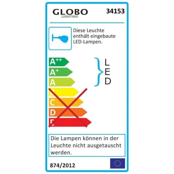 GLOBO-BELYSNING Utomhusvägg ljusgrå gjuten aluminium - Genomskinligt glas