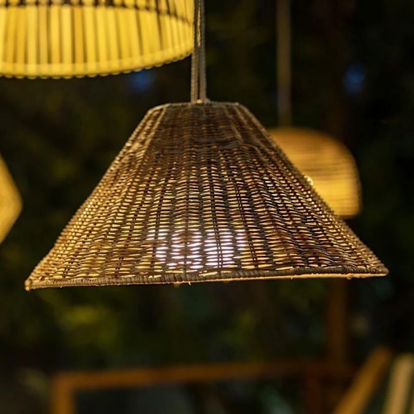 Calobra naturfiber LED utomhus taklampa - New Garden - Ø38cm - 3 intensiteter - laddningsbar Naturlig
