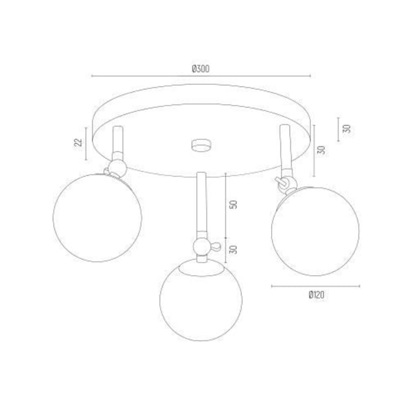 Argon LATINA Globe loftslampe 3 lys hvid struktur, messing stål IP44