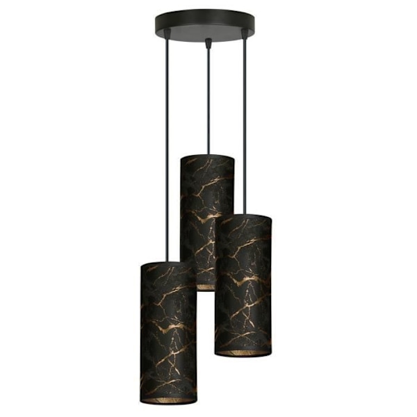 Emibig KARLI Karli Black Cluster taklampa med svart tyglampskärm, 3x E14