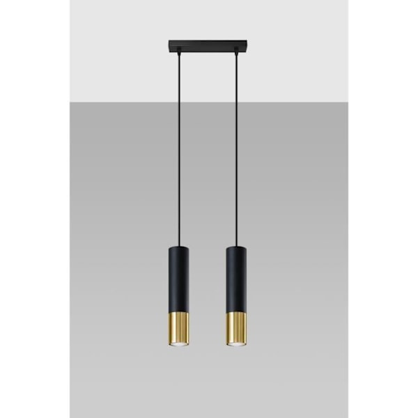 LOOPEZ 2 GU10 LED Pendellampa Modern Loft BOHO Design Corridor -Svart/Guld