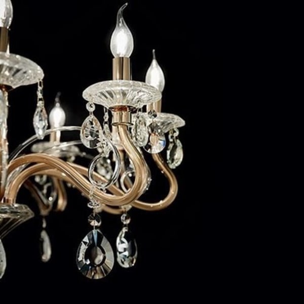 Ideal Lux Negresco SP10, Overflade, Guld, Transparent, Glas, Metal, Spisestue, Stue, IP20, 10 pære(r)