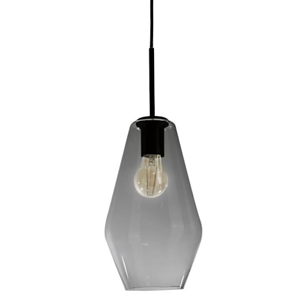 Upphängning - LILY - D170 - Glas - Metall - E27 - Nutida Design Rökt, svart