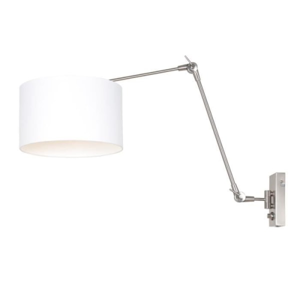 Sienna Prestige Chic vägglampa med skärm i borstat stål, Chintz White