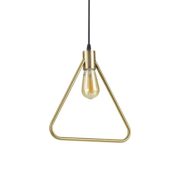 Ophæng ABC SP1 TRIANGLE - Gul - E27 - Stof - Mat messing - L 33,5 x H min 47 / max 153,5 x P 12 cm