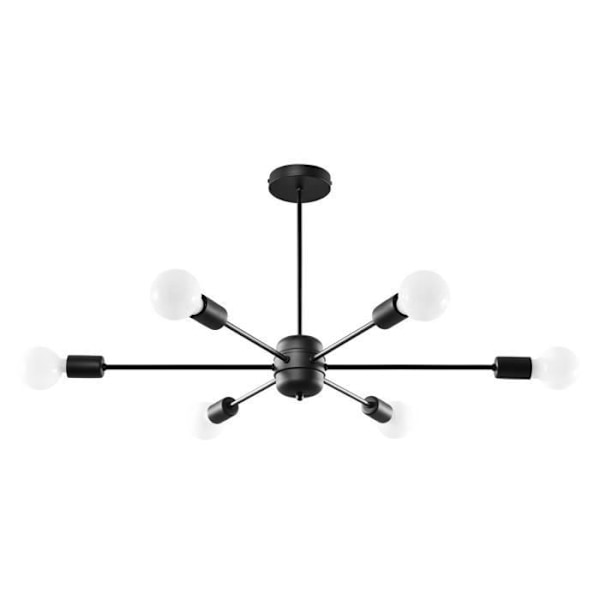 Plafondslampa - SOLLUX - Lango - Svart - 6x E27 - Stål - Modern design