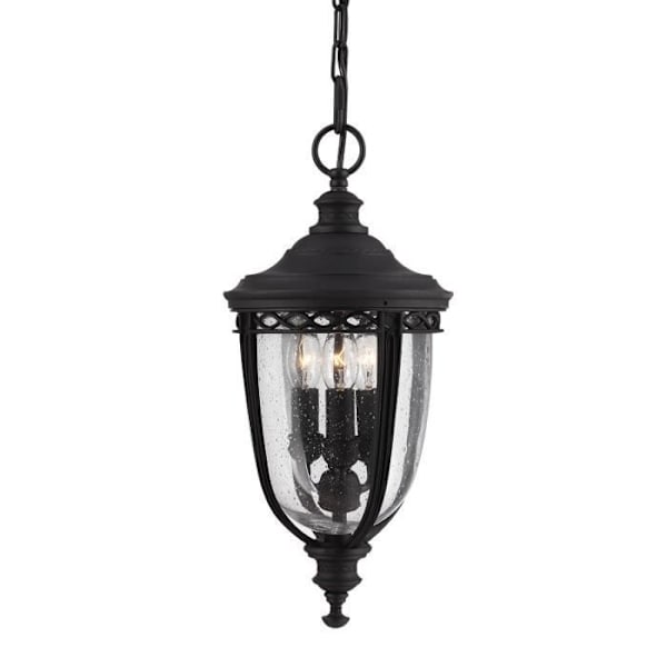Loftlampe - Elstead - Engelsk Trosse - 3 pærer - Sort - IP23 svart