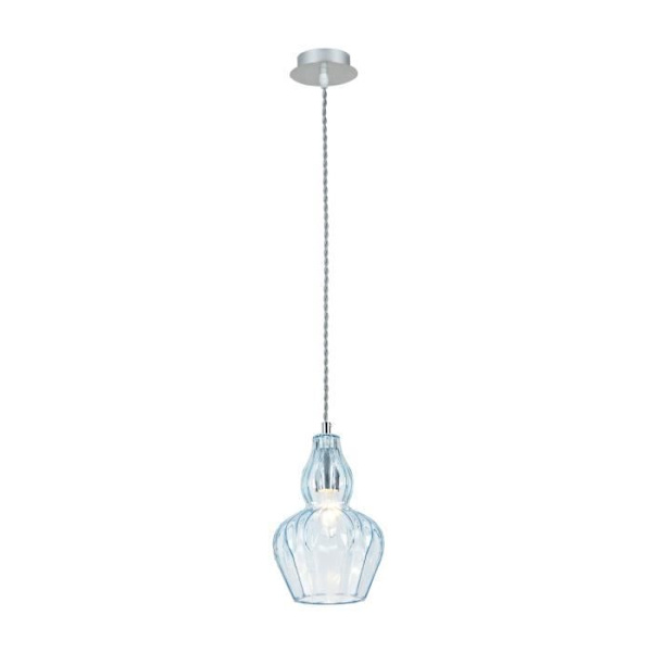 Tak i metall i kromfärg och blått glas exkl. 1x E14 40W 230V