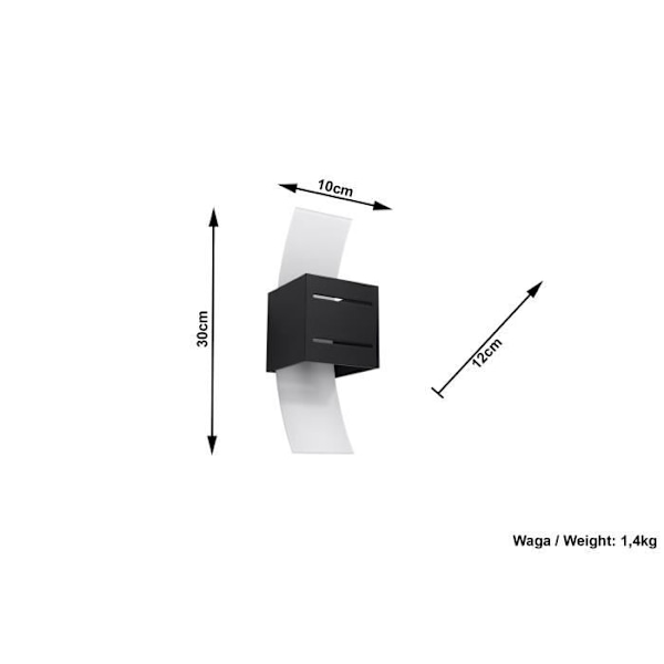 Väggapplikation - SOLLUX - LORETO - Aluminium/Glas - Svart - G9 LED