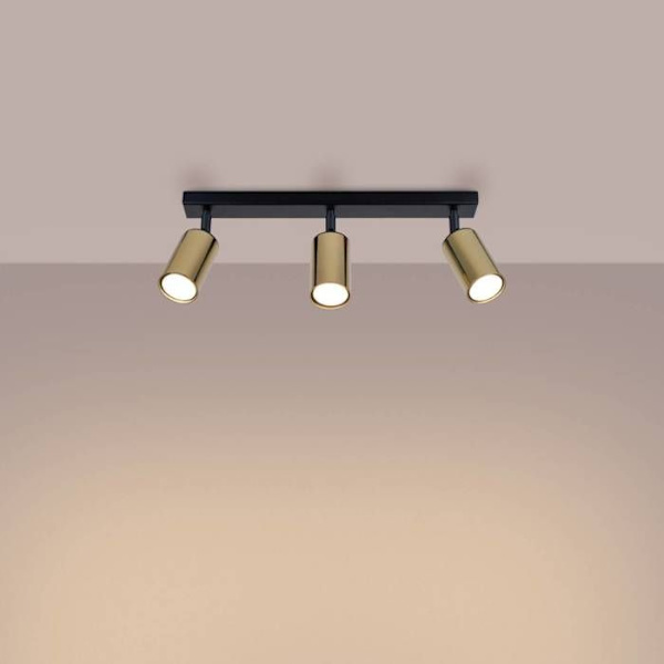 Sollux Lighting Winx 3 loftslampe svart/guld
