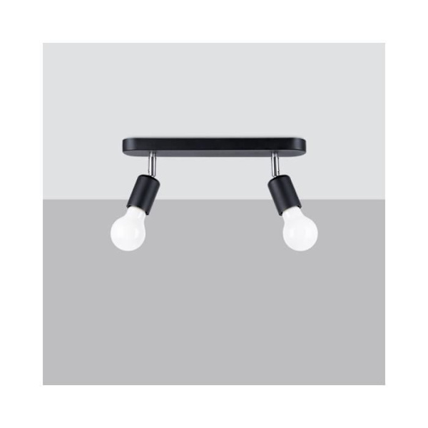 Taklampa - SOLLUX - FORNES 2 svart - Metall - 3 glödlampor - Interiör - Elektrisk - LED - Modernt - Design