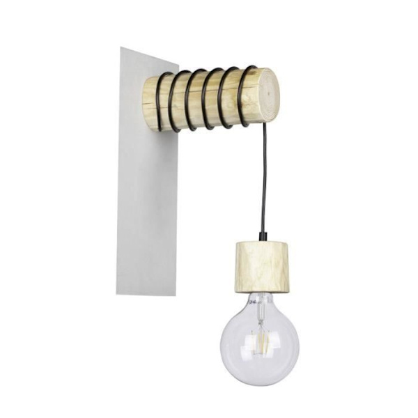 Natural Pine Væglampe, Simple Socket Design, TRABO PINO