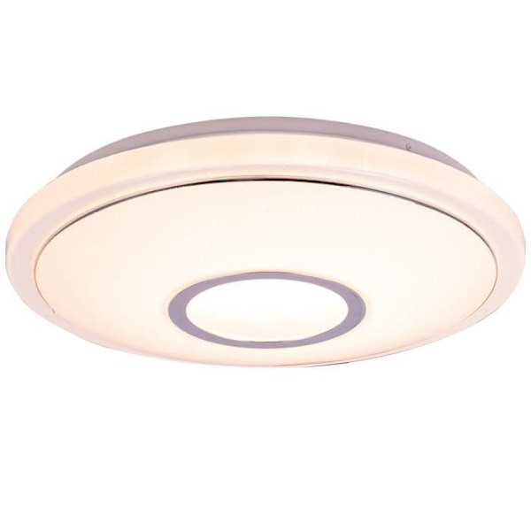 LED loftslampe med RGB-effekt, stjerneeffekt, fjernbetjening, applikation og stemmestyring, D 40 cm, CONNOR