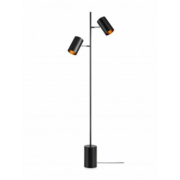 Golvslampa - TWIN - Svart - 2 E14-lampor - Metall - Modern design Svart