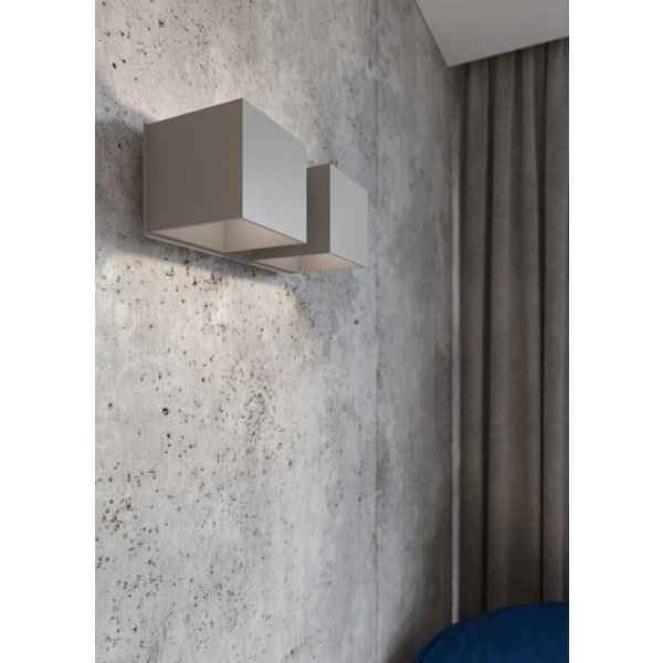 Applique QUAD 2 Grå Modern Inomhus Lamp för Sovrum Vardagsrum G9