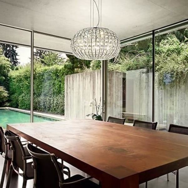 Ideal Lux Calypso SP5, Yta, Krom, Krom, Metall, Kristall, Sovrum, Matsal, Vardagsrum, Kontor, IP20