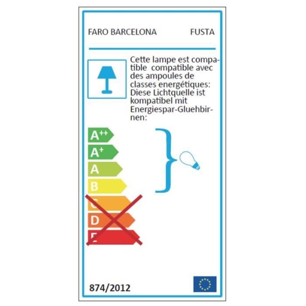 Hänglampa - Faro Barcelona - Trä - Stål - Textil - Vit - E27