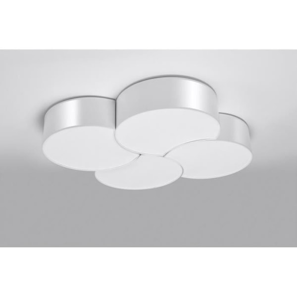 Inbyggd dekorativ plafondlampa - SOLLUX - Circle - Vit - 78 cm - 8 E27 lampor