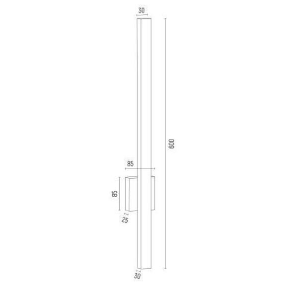 Argon ASSE Integreret LED Væglampe 60cm Børstet Messing 3000K