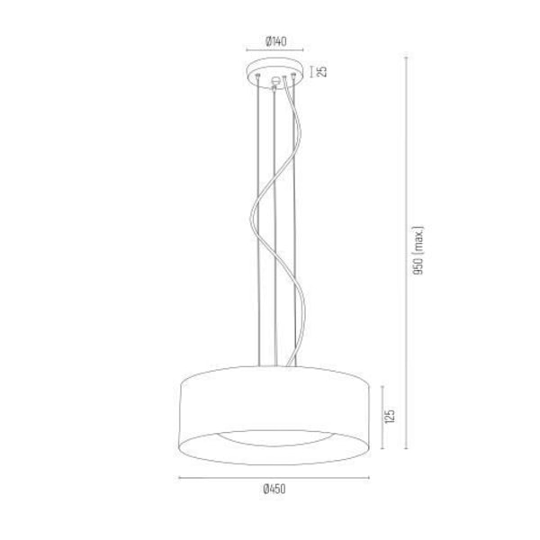 Argon MOHITO 3-ljus cylindrisk upphängd taklampa - svart struktur exteriör, silver interiör