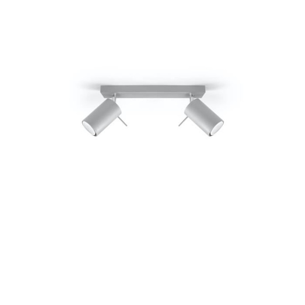 Plafondslampa LED RING 2 - SOLLUX - Grå - 2 GU10-lampor - Modern Loftstil