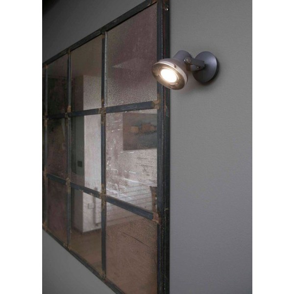 Væglampe - FARO - Ring - Antracitgrå - GU10 - 8W - Moderne design Grå