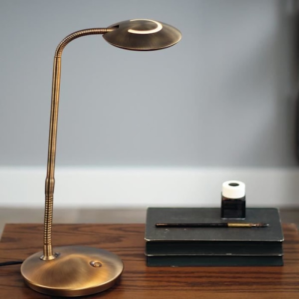 Sienna ZenithBrushed Bronze Led skrivebordslampe, mat plast